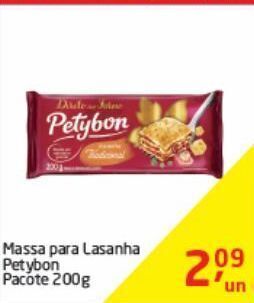 Tenda Atacado Massa para lasanha petybon 200g oferta