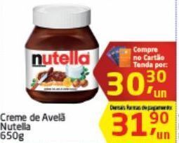 Tenda Atacado Creme de avelã nutella 650g oferta