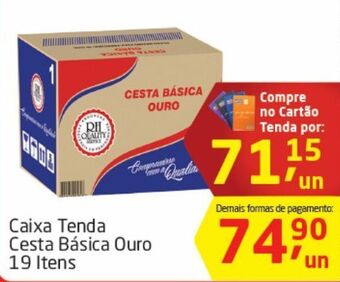 Caixa tenda cesta básica ouro 19 itens