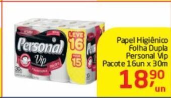 Tenda Atacado Papel higiênico folha dupla personal vip 16un x 30m oferta