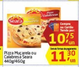 Tenda Atacado Pizza muçarela ou calabresa seara 440g/460g oferta