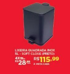 DB Supermercados Lixeira quadrada inox oferta