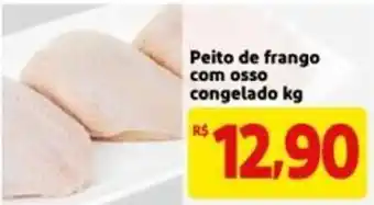 Mercado Extra Peito de Frango c/ Osso congelado 1kg oferta