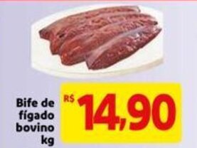 Mercado Extra Bife de Figado Bovino 1kg oferta