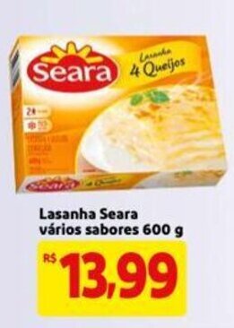 Mercado Extra Lasanha Seara Varios Sabores 600g oferta