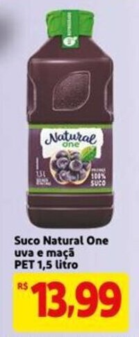 Mercado Extra Suco Natural One Uva e maca pet 1.5L oferta
