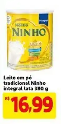 Mercado Extra Leite em po Tradicional Ninho Integral lata 380g oferta