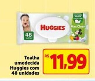 Mercado Extra Toalha umedecida Huggies com 48 unidades oferta
