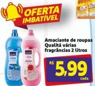 Mercado Extra Amaciante de roupas Qualita varias fragrancias 2L oferta