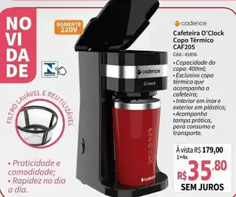 Deltasul Cafeteira O'clock Copo Termico CAF205 oferta