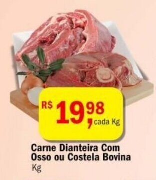 Ultrabox Carne Dianteira com Osso ou Costela Bovino 1kg oferta