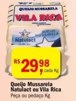 Ultrabox Queijo Mussarela Natulact ou Villa Rica 1kg oferta