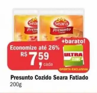 Ultrabox Presunto cozido Seara Fatiado 200g oferta
