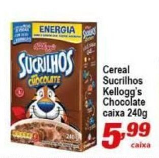 Ricoy Supermercados Cereal Sucrilhos Kellogg's chocolate caixa 240g oferta