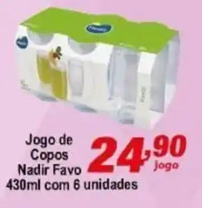 Ricoy Supermercados Jogo de Copos Nadir Favo 430ml com 6 unidades oferta