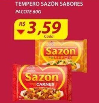 Tempero Sazon Sabores 60g