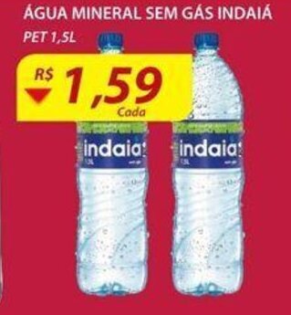 Assaí Atacadista Agua Mineral Sem gas Indaia 1.5L oferta