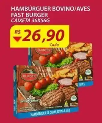 Assaí Atacadista Hamburguer Bovino/ Aves Fast Burger 36x56g oferta