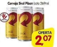 Cercadão Cerveja Skol Pilsen lata 269ml oferta