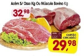 Cercadão Acem s/ Osso 1kg ou Musculo Bovino 1kg oferta