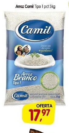 Cercadão Arroz Camil tipo 1 5kg oferta