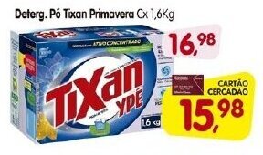 Cercadão Deterg. Po Tixan Primavera cx 1.6kg oferta