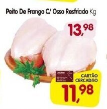 Cercadão Peito de Frango c/ Osso Resfriado 1kg oferta