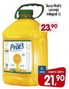 Cercadão Suco Prat's laranja Integral 3L oferta