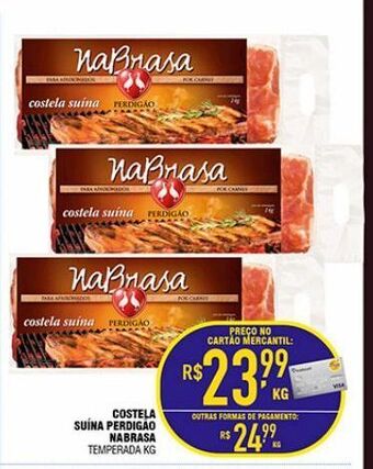 Mercantil Rodrigues Costela suína perdigão na brasa kg oferta