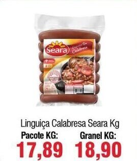 Spani Atacadista Linguica Calabresa Seara 1kg oferta