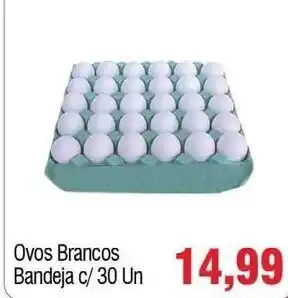 Spani Atacadista Ovos Brancos Bandeja c/30 unidades oferta