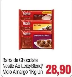 Spani Atacadista Barra de chocolate Nestle Ao Leite/ Blend Meio Amargo 1kg un oferta