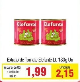 Spani Atacadista Extrato de Tomate Elefante lt 130g un oferta