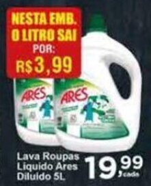Rossi Supermercado Lava roupas Liquido Ares Diluido 5L oferta