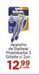 Aparelho de Barbear Prestobarba 3 Gillette c/2 un.