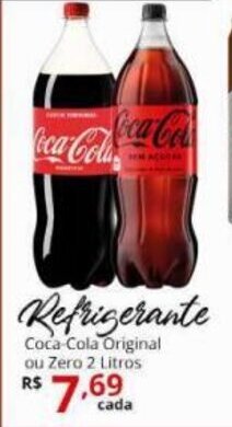 Ricoy Supermercados Refrigerante Coca Cola Original ou Zero 2L oferta