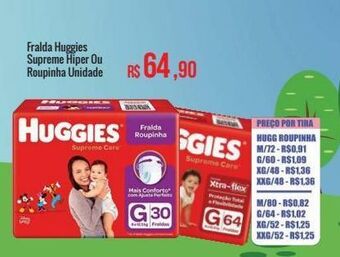 Mart Minas Fralda huggies supreme hiper ou roupinha oferta