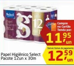 Tenda Atacado Papel higiênico select 12un x 30m oferta