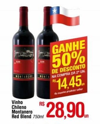 Vinho Chileno Montanero Red Blend 750ml