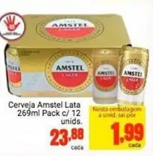Barbosa Supermercados Cerveja Amstel Lata 269ml Pack c/12 unids. oferta
