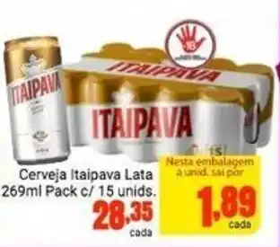 Barbosa Supermercados Cerveja Itaipava lata 269ml pack c/ 15 unid. oferta