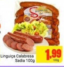 Barbosa Supermercados Linguica Calabresa Sadia 100g oferta