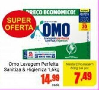 Barbosa Supermercados Omo Lavagem Perfeita Sanitiza & Higieniza 1.6kg oferta