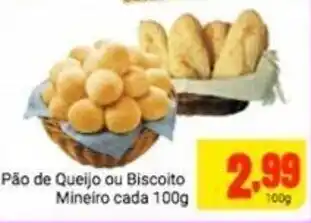 Barbosa Supermercados Pao de Queijo ou Biscoito Mineiro cada 100g oferta
