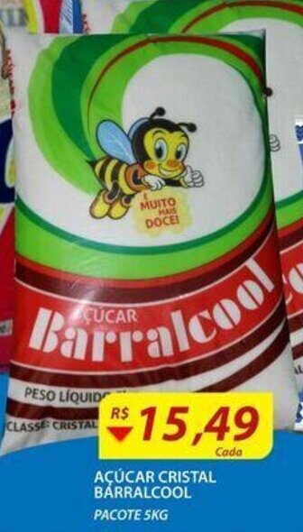 Acucar Cristal Barralcool 5kg