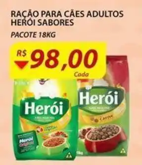 Assaí Atacadista Racao para caes Adultos Heroi Sabores 18kg oferta