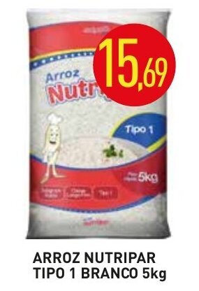 Calvo Atacadista Arroz Nutripar Tipo 1 Branco 5kg oferta