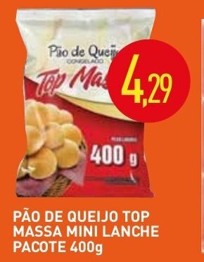 Calvo Atacadista Pao de Queijo Top Massa Mini Lanche pacote 400g oferta