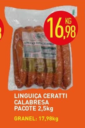 Calvo Atacadista Linguica Ceratti Calabresa pacote 2.5kg oferta