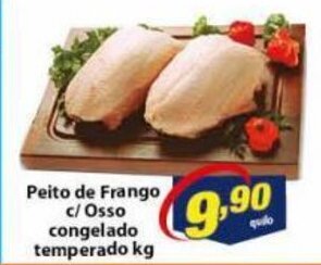 Vencedor Atacadista Peito de Frango c/ Osso Congelado temperado 1kg oferta